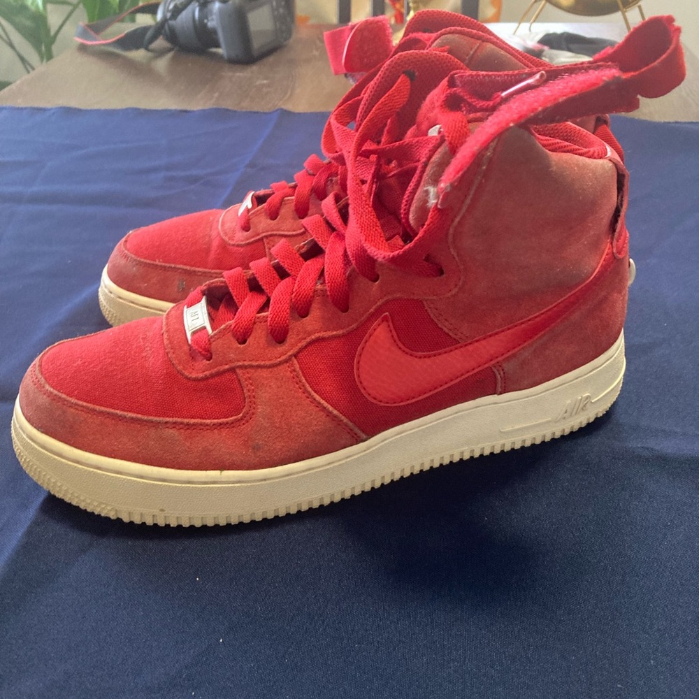 Nike Red Air Force 1s Athletic Shoes